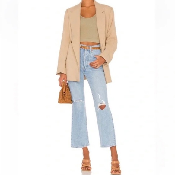 LEVI’S Ribcage Straight Ankle Jeans Distressed Size 28 - Picture 1 of 11